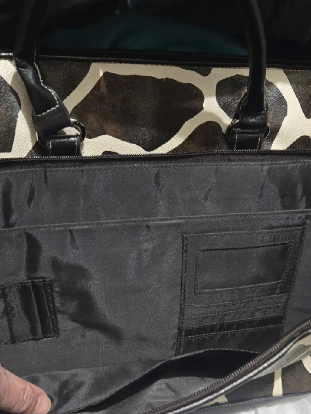 Bueno Brown & Cream Giraffe-Print Laptop Bag